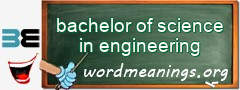 WordMeaning blackboard for bachelor of science in engineering